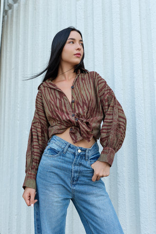 Tora tie dye shirt Olive