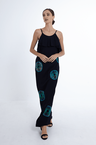 Champagne Maxi Vestido Negro