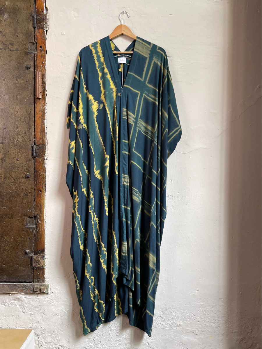 Itajime Kaftan Agate - byFon - Hand Tie Dye Ethical Clothes.