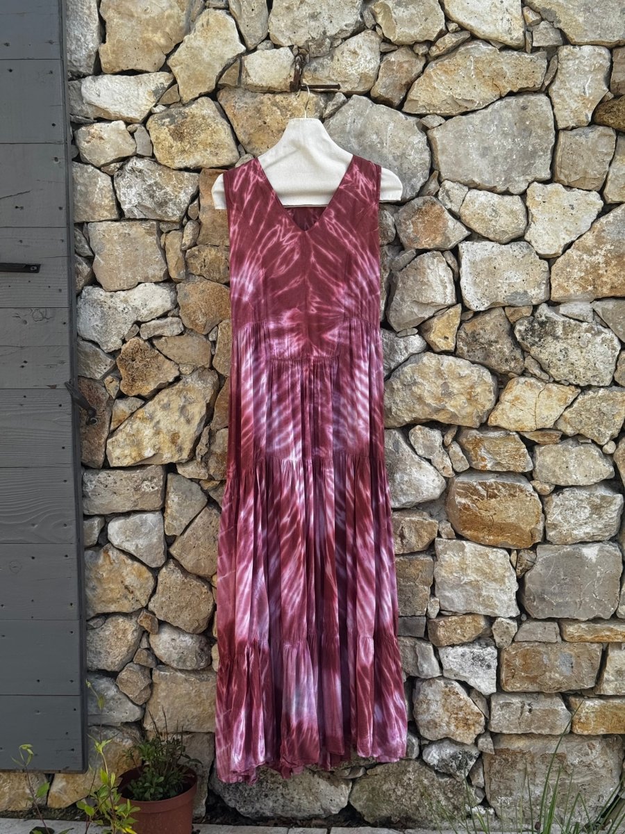 slim fit dress slacks Nude Dress with Purple & Gold Detailing S
