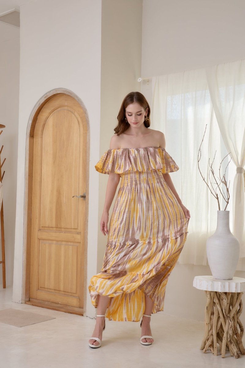 Luxe Vanilla Maxi Dress - byFon - Hand Tie Dye Ethical Clothes.