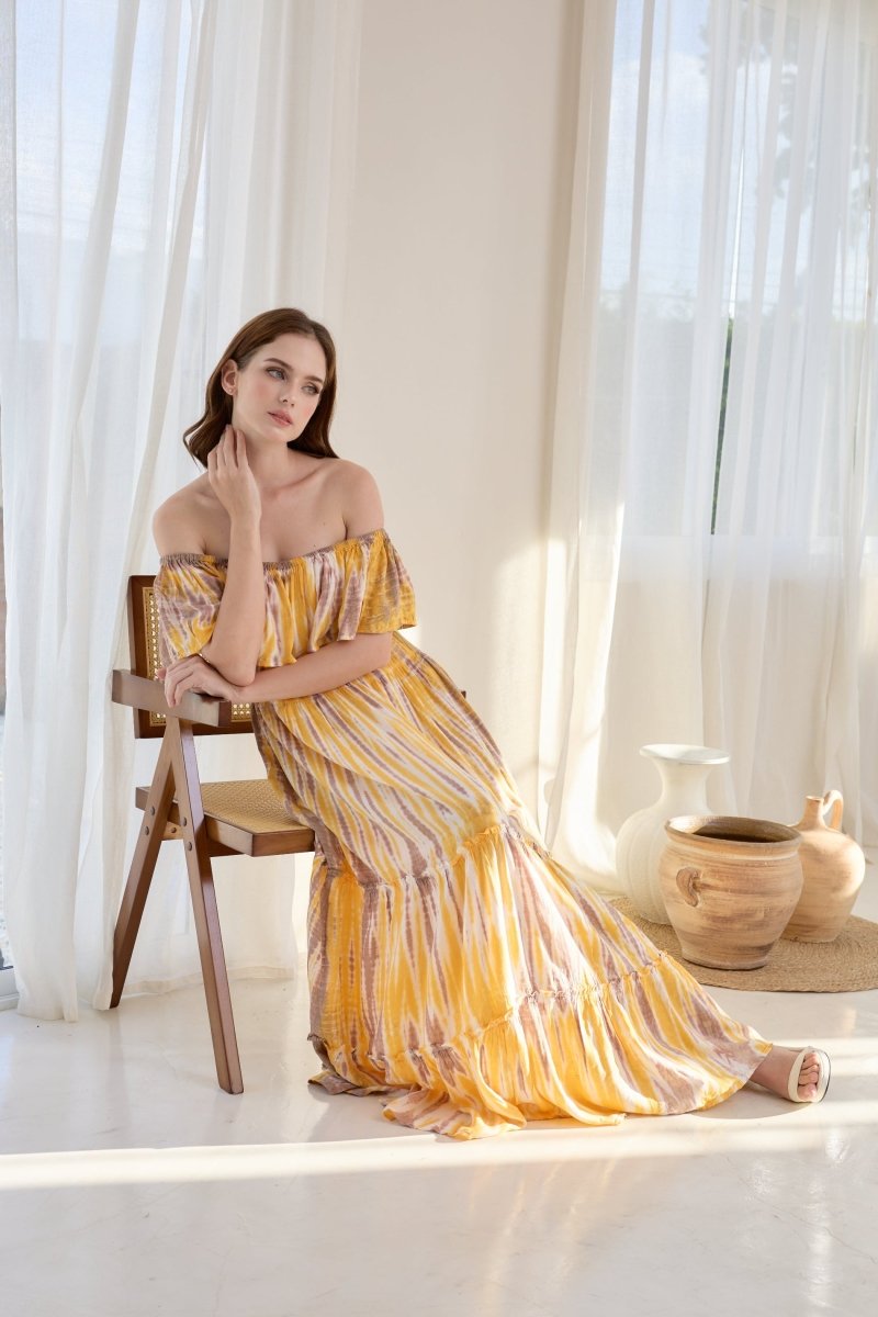 Luxe Vanilla Maxi Dress - byFon - Hand Tie Dye Ethical Clothes.