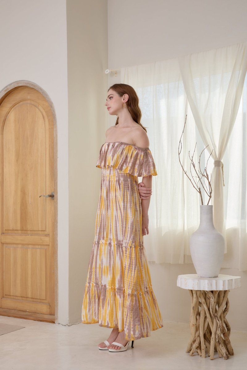 Luxe Vanilla Maxi Dress - byFon - Hand Tie Dye Ethical Clothes.