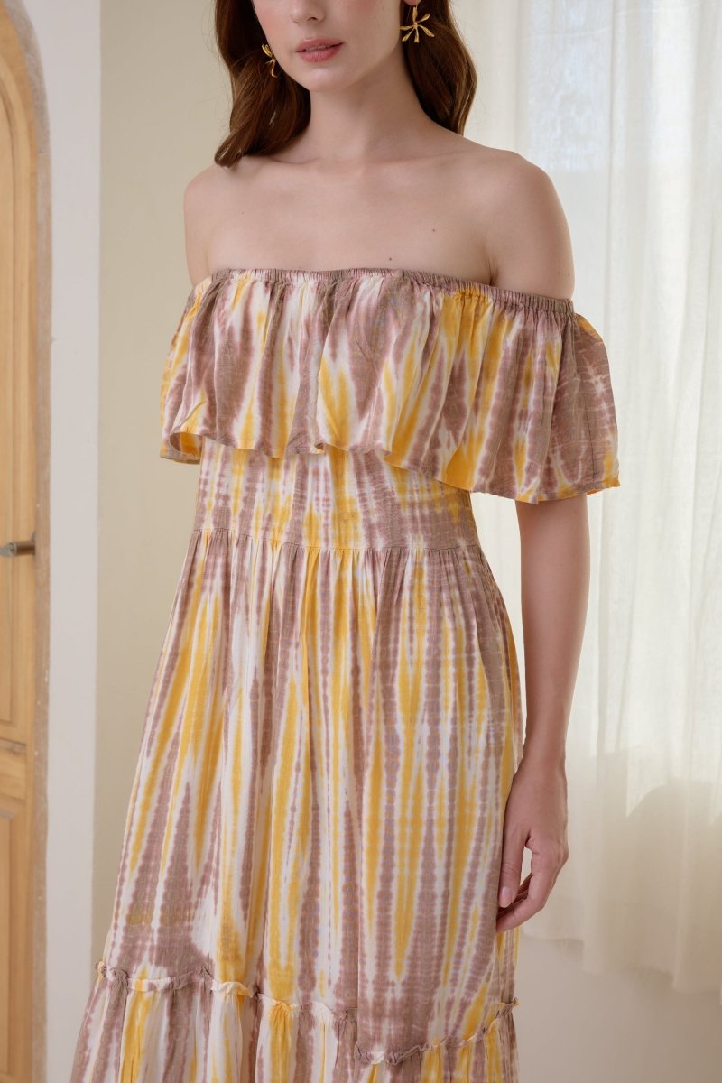 Luxe Vanilla Maxi Dress - byFon - Hand Tie Dye Ethical Clothes.