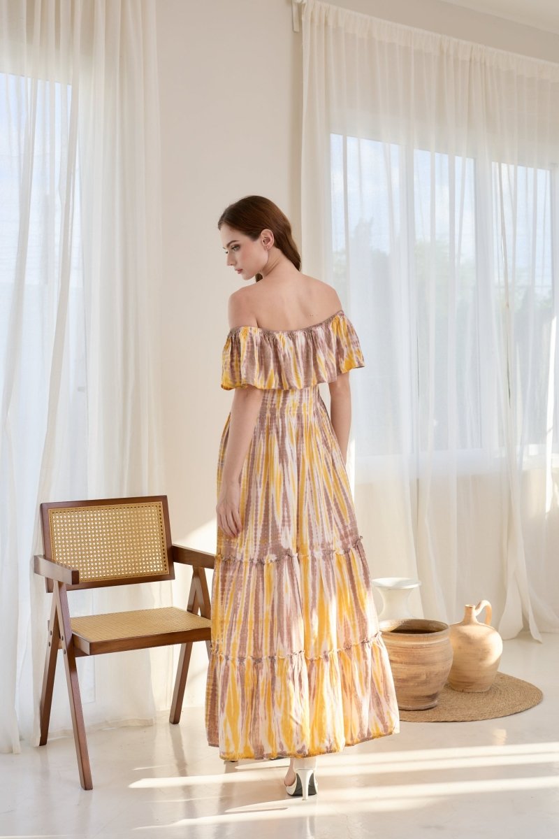 Luxe Vanilla Maxi Dress - byFon - Hand Tie Dye Ethical Clothes.