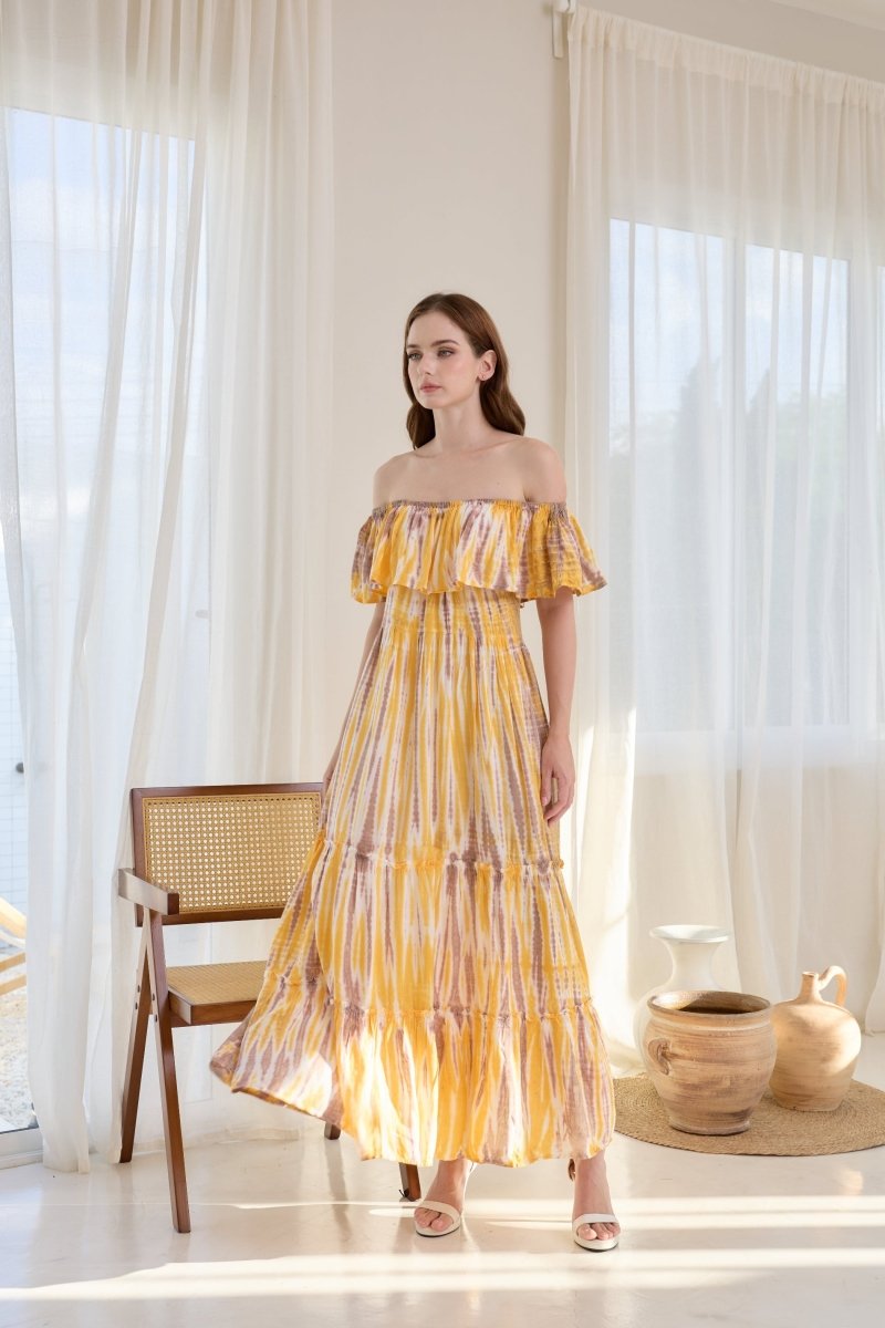 Luxe Vanilla Maxi Dress - byFon - Hand Tie Dye Ethical Clothes.