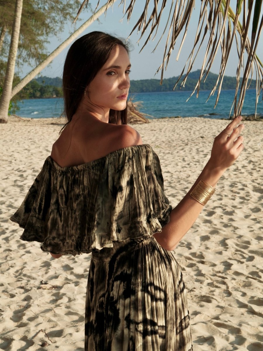 Samui Zebra Maxi Dress - byFon - Hand Tie Dye Ethical Clothes.