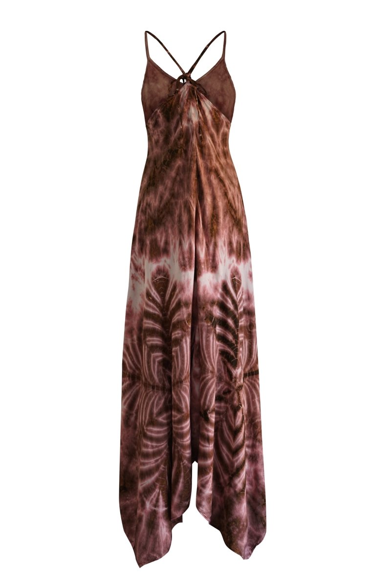 Sunset Maxi Dress Brown - byFon - Hand Tie Dye Ethical Clothes.