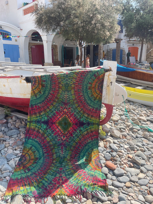 Exploring S'Alguer in Costa Brava with our Sarong - byFon - Hand Tie Dye Ethical Clothes.