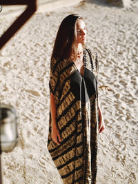 Black Moon Kaftan - byFon - Hand Tie Dye Ethical Clothes.