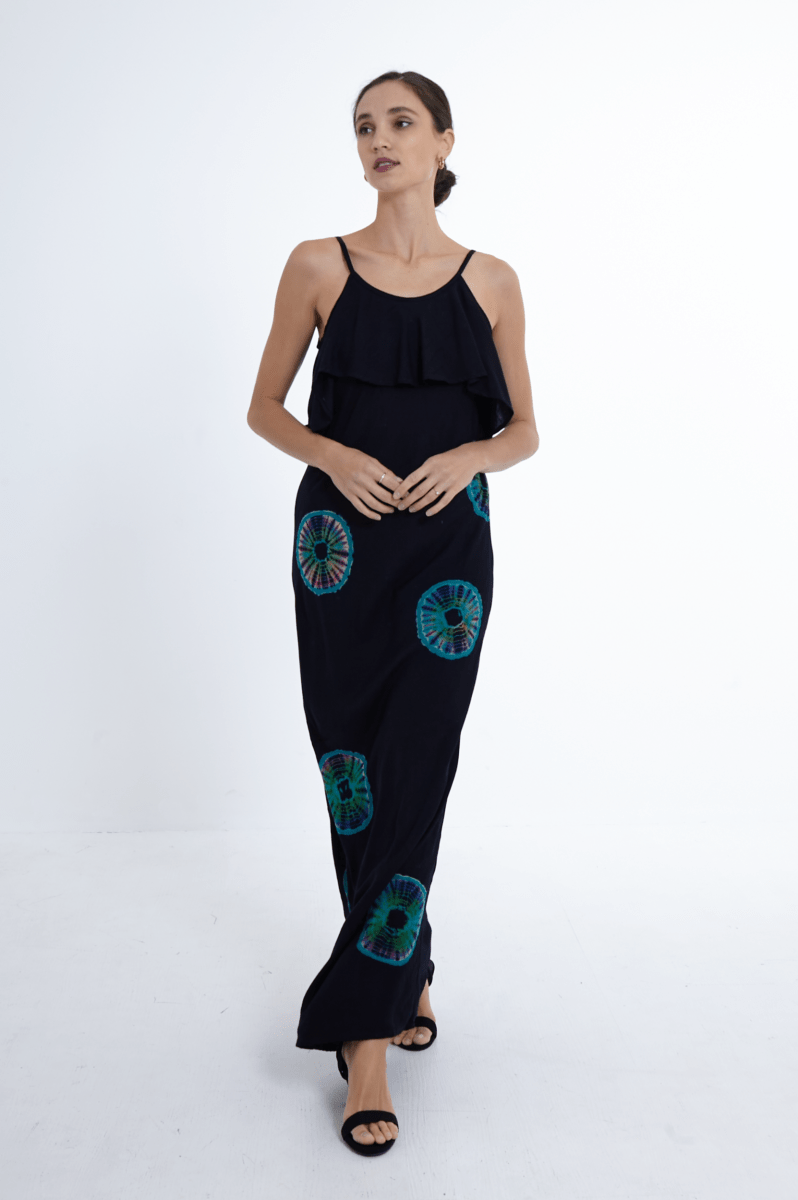 Champagne Maxi Vestido Negro