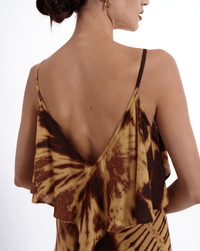Champagne Maxi Dress Gold - byFon - Hand Tie Dye Ethical Clothes.