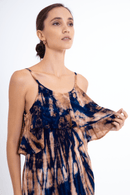 Champagne Maxi Dress Navy - byFon - Hand Tie Dye Ethical Clothes.