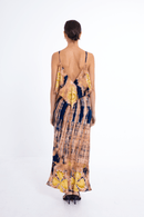 Champagne Maxi Dress Navy - byFon - Hand Tie Dye Ethical Clothes.