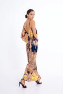 Champagne Maxi Dress Navy - byFon - Hand Tie Dye Ethical Clothes.