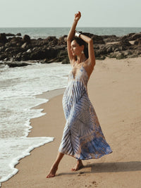 Helena Blue Lotus Dress - byFon - Hand Tie Dye Ethical Clothes.
