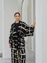 Itajime Galena Kimono - byFon – Exclusively Hand - Dyed Clothing, Ethically Made.