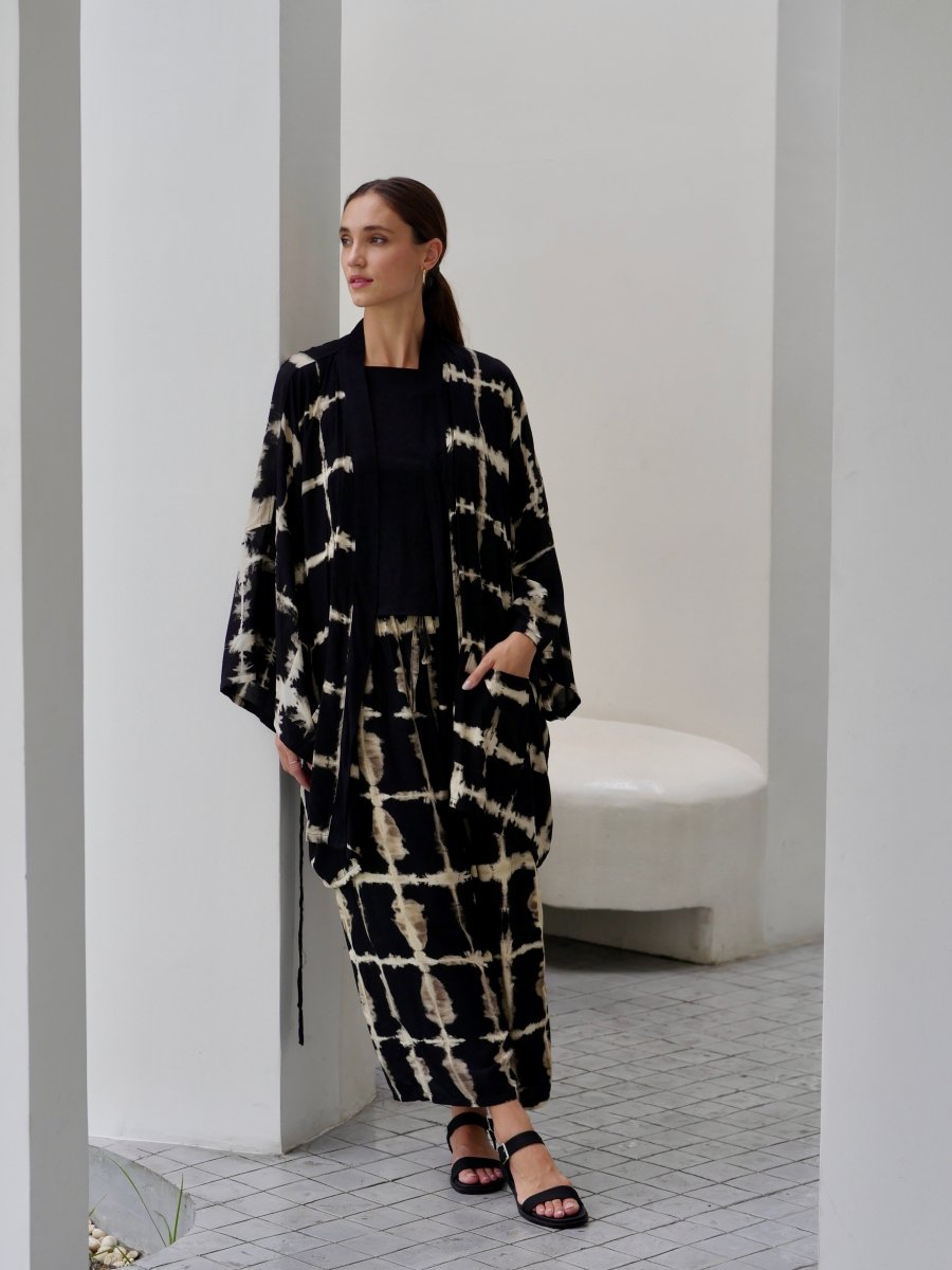 Itajime Galena Kimono - byFon – Exclusively Hand - Dyed Clothing, Ethically Made.