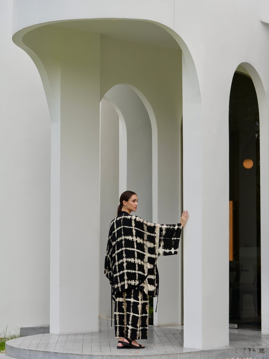 Itajime Galena Kimono - byFon – Exclusively Hand - Dyed Clothing, Ethically Made.