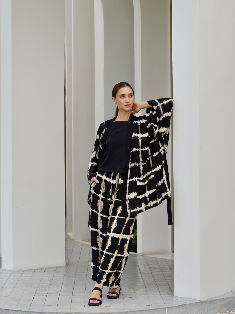 Itajime Galena Kimono - byFon – Exclusively Hand - Dyed Clothing, Ethically Made.