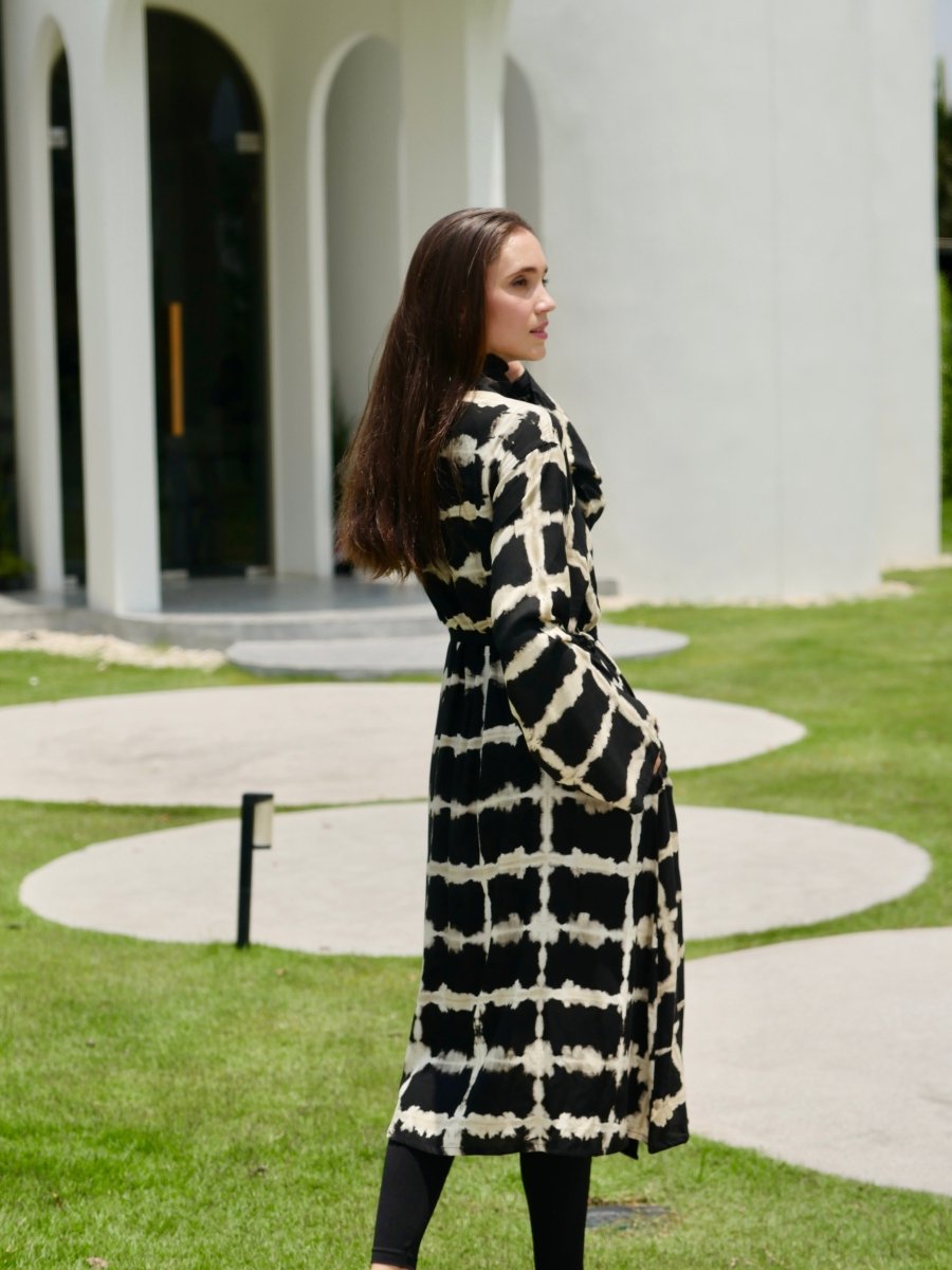 Itajime Galena Maxi Kimono - byFon – Exclusively Hand - Dyed Clothing, Ethically Made.