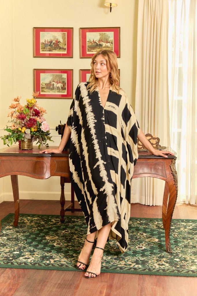 Itajime Kaftan Bishop - byFon – Exclusively Hand - Dyed Clothing, Ethically Made.