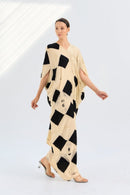 Itajime Kaftan Gambit - byFon - Hand Tie Dye Ethical Clothes.