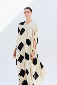 Itajime Kaftan Gambit - byFon - Hand Tie Dye Ethical Clothes.