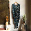 Itajime Kaftan Jade - byFon - Hand Tie Dye Ethical Clothes.