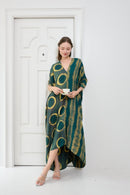 Itajime Kaftan Jade - byFon - Hand Tie Dye Ethical Clothes.