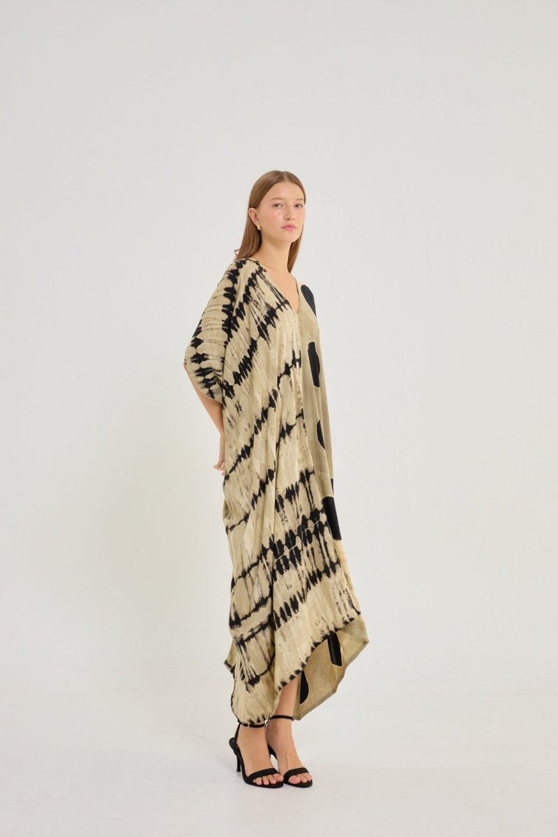 Itajime Kaftan Queen - byFon - Hand Tie Dye Ethical Clothes.
