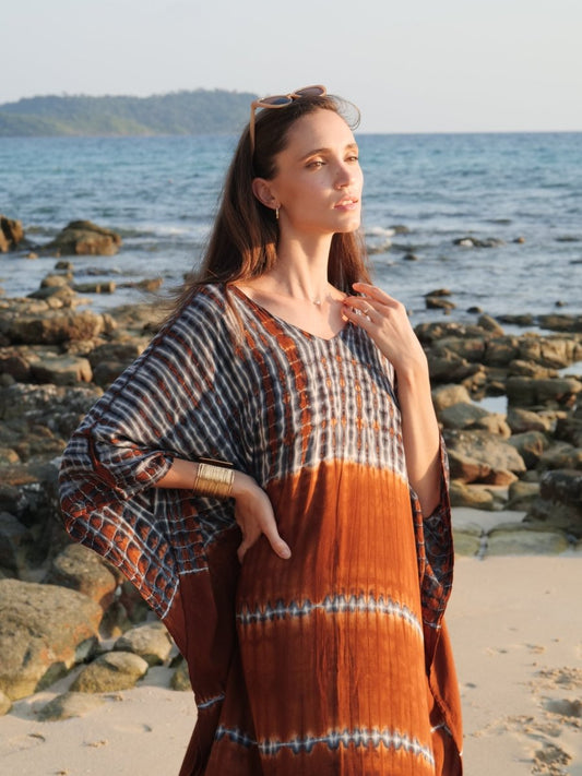 Kaftan Rain Dune - byFon - Hand Tie Dye Ethical Clothes.