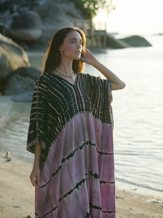 Kaftan Rain Pink - byFon - Hand Tie Dye Ethical Clothes.