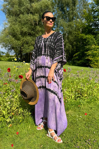 Kaftan Rain Violet - byFon - Hand Tie Dye Ethical Clothes.