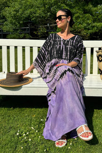 Kaftan Rain Violet - byFon - Hand Tie Dye Ethical Clothes.