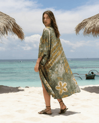 Matcha — Maxi Kimono - byFon – Exclusively Hand - Dyed Clothing, Ethically Made.