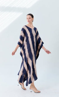 Olimpia Navy Kaftan - byFon - Hand Tie Dye Ethical Clothes.