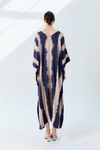 Olimpia Navy Kaftan - byFon - Hand Tie Dye Ethical Clothes.