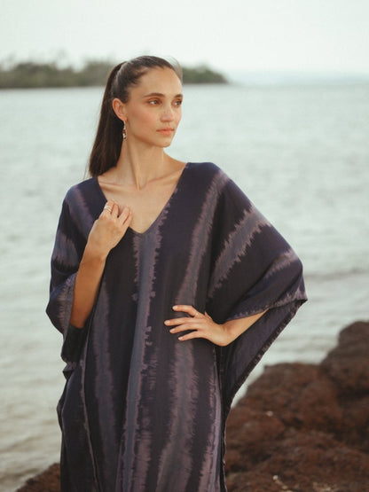 Olimpia Night Sky Kaftan - byFon - Hand Tie Dye Ethical Clothes.