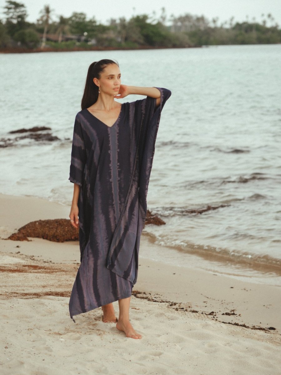 Olimpia Night Sky Kaftan - byFon - Hand Tie Dye Ethical Clothes.
