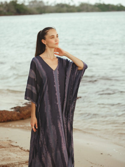 Olimpia Night Sky Kaftan - byFon - Hand Tie Dye Ethical Clothes.