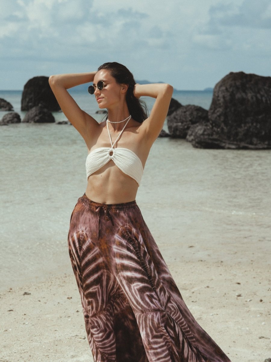 Palazzo Brown Pants - byFon - Hand Tie Dye Ethical Clothes.