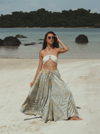 Palazzo Matcha Pants - byFon - Hand Tie Dye Ethical Clothes.