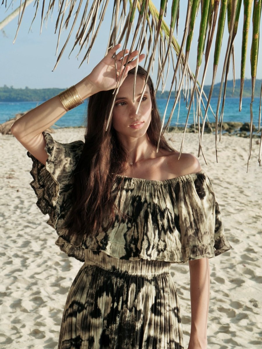 Samui Zebra Maxi Dress - byFon - Hand Tie Dye Ethical Clothes.