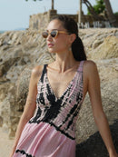 Sienna Black Pink Dress - byFon - Hand Tie Dye Ethical Clothes.