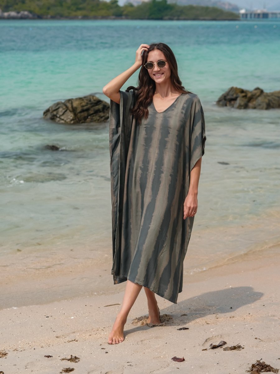 Stone — Petite Kaftan - byFon – Exclusively Hand - Dyed Clothing, Ethically Made.