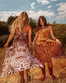 Sunset Maxi Dress Brown - byFon - Hand Tie Dye Ethical Clothes.
