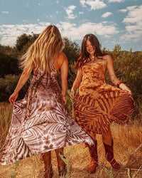 Sunset Maxi Dress Brown - byFon - Hand Tie Dye Ethical Clothes.