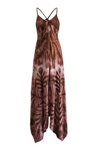 Sunset Maxi Dress Brown - byFon - Hand Tie Dye Ethical Clothes.