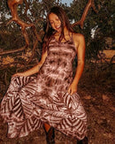 Sunset Maxi Dress Brown - byFon - Hand Tie Dye Ethical Clothes.